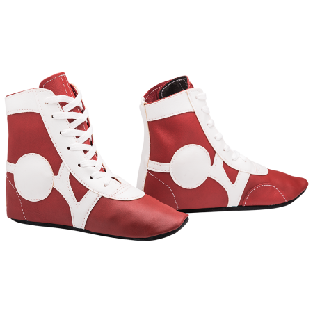 Купить Обувь для самбо SM-0102, кожа, красный Rusco в Дмитриеве 
