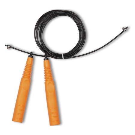 Купить Скакалка высокооборотная Кроссфит стальной шнур в оплетке 2.9 м чёрно-оранжевая в Дмитриеве 